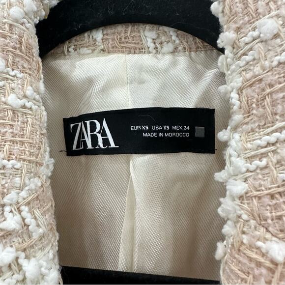 NWOT Zara Textured Tweed Light Pink Double Breasted Blazer. Blogger fave. - Picture 11 of 12